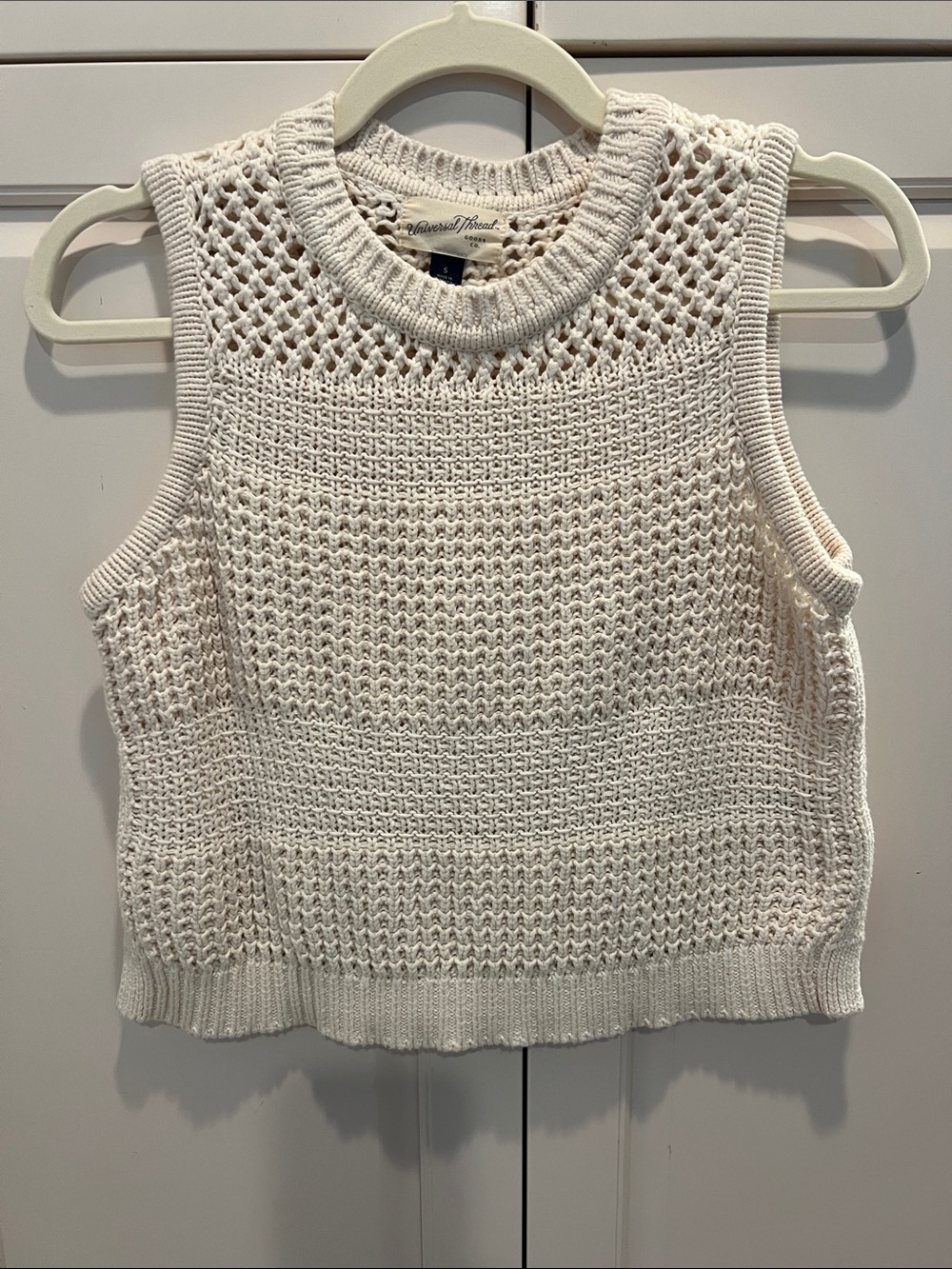 Universal Thread Cream Open-Knit Sleeveless Sweater Tank Small 🆕